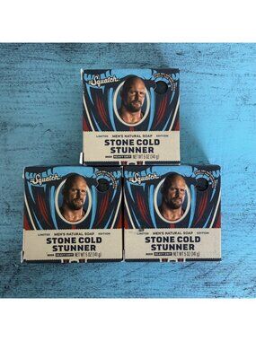 Dr. Squatch Limited Edition WWE "Stone Cold Stunner" Men's Natural Soap 3 pk NIB